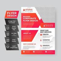Bright Red Corporate Business Flyer Template  vector