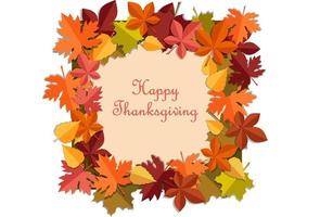 Happy Thanksgiving card with frame of Autumn leaves vector