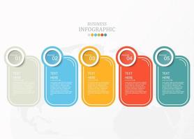 Standard infographic with five options  vector