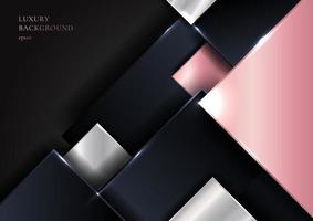 Abstract geometric shiny pink and silver overlapping squares vector