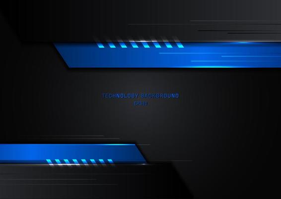Abstract technology concept geometric black and blue background