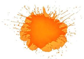 Orange watercolor splash texture vector