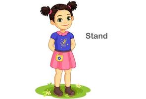 Cute girl in standing pose vector