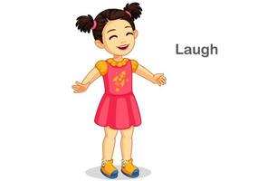 Cute girl laughing vector