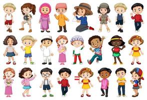 Large Set of Children Doing Different Activities vector