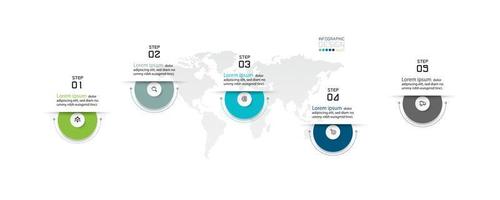 Modern infographic template design with circular shapes  vector