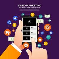 Video marketing concept vector