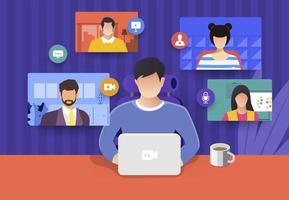 Online meeting technology vector