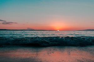 Ocean scene during sunset  photo