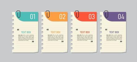 Colorful paper notes icon set  vector