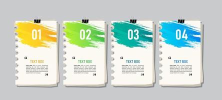 Colorful paper notes icon set vector