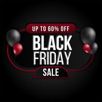 Black Friday sale background with balloons