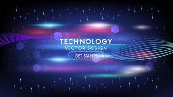 Abstract glowing lights technology concept background vector