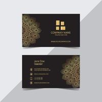 Gold Mandala Business Card Template vector