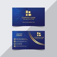 Technological Business Card Template Design vector