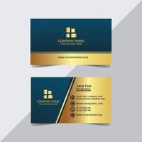 Blue and Gold Royal Business Card Template vector