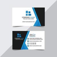 tarjeta de visita de la empresa de ángulo azul y negro vector