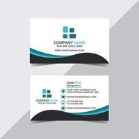 Black and Blue Wave on White Business Card vector