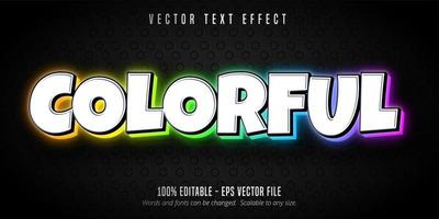 Colorful glowing multicolor style editable text effect