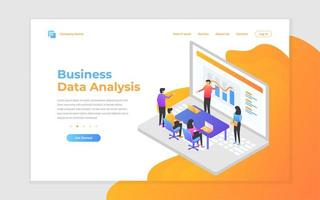 Teamwork, business analysis and strategy landing page