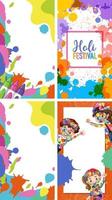 Four Background Design with Happy Holi Festival Theme vector