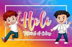 Happy Holi Festival Poster Design with Colorful Background vector