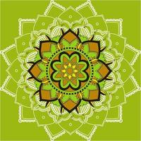 patrón de mandala sobre fondo verde vector