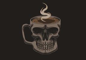 Coffee glass skull illustration vector