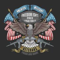 diseño de águila americana para veteranos vector