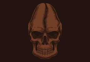 Skull head coffee bean illustration vector