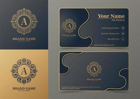 Luxury ornamental business cards template vector