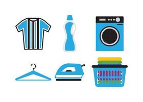 Laundry icon set vector