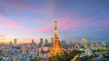 Tokyo city skyline and Tokyo Tower  photo