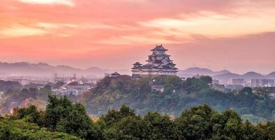 vista del castillo de himeji en japón foto