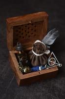 Tiny chest with magical things photo