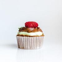 Chocolate raspberry cupcake photo