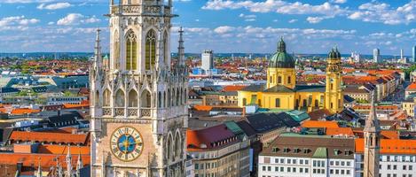 Munich skyline with Marienplatz Town Hall photo