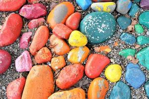 Colorful pebbles on the beach photo