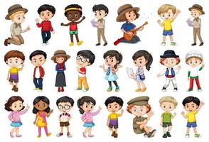 Large Set of Children Doing Different Activities vector