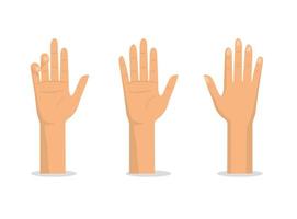 Set of three different hands up  vector