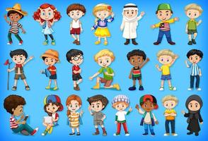 Large Set of Children Doing Different Activities vector