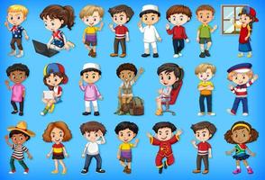 Large Set of Children Doing Different Activities vector