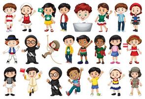 Large Set of Children Doing Different Activities vector