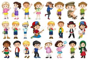 Large Set of Children Doing Different Activities vector