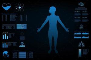 Data dashboard with graph and panels vector