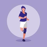 Young athletic man running avatar character vector