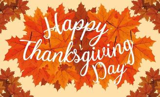 Happy thanksgiving day with leafs vector