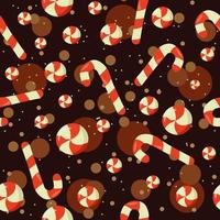 Red and white hard swirl candies repetitive pattern vector