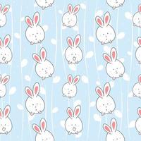 Cute cartoon rabbit pattern vector