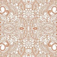 Orange ethnic decorative floral pattern design vector